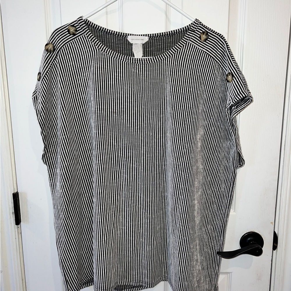 Smock sleeve 3x white/black stripe w/buttons